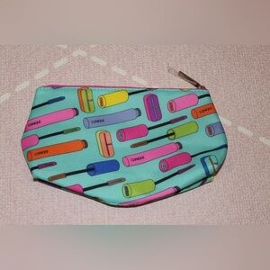 Clinique Multicolor Mascara Printed Makeup Pouch Cosmetic Bag Brand New